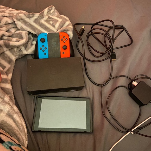 Nintendo switch- blue and read controllers